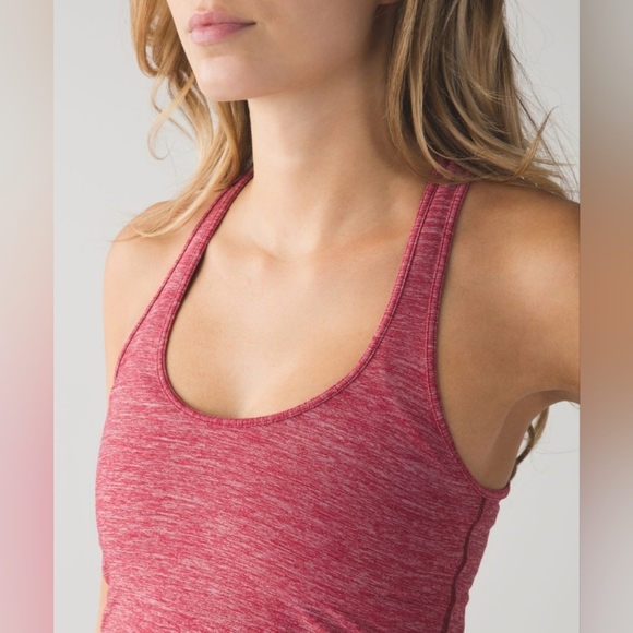 Lululemon Cool Racerback Heathered Cranberry Size 6 - Picture 2 of 6